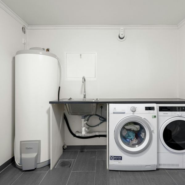 hot water heater in laundry room